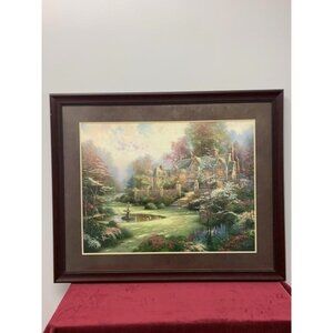 Thomas Kinkade Gardens Beyond Spring Gate Framed Lithograph w COA